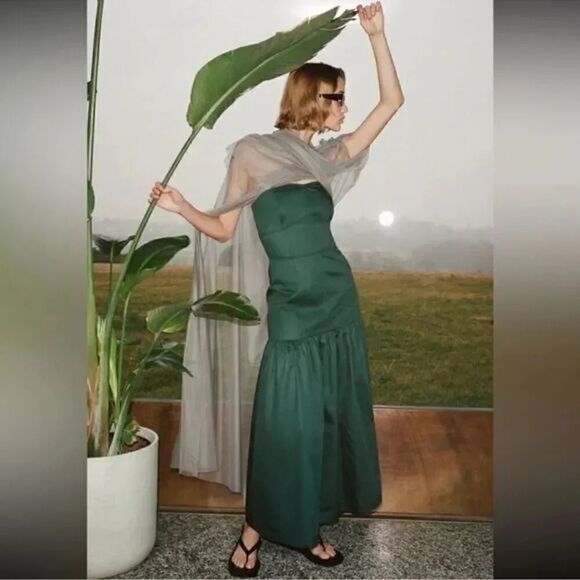 ZARA TOPSTITCHED DRESS - Picture 4 of 9